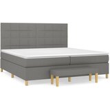 Krevet s oprugama i madracem tamnosivi 200 x 200 cm od tkanine | shoptok.hr