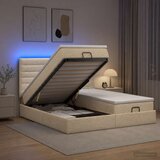  Krevet od pjene s madracem i LED-om Krem 200 x 200 cm Tkanina | shoptok.hr