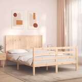  Kreveta s uzglavljem 120 x 200 cm od masivnog drva | shoptok.hr