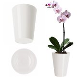 KADAX Cvetlični lonec za orhideje Plastični cvetlični lonec Bel, enobarvni 13 cm, (5000346077) | Shoptok.si