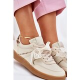 Boto Low Women's Sneakers With Lace Leopard Beige Zielle | shoptok.hr