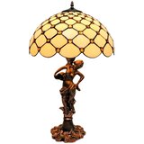 Brilagi Tiffany vitražna stona lampa IVORY SMOOTH 1xE27/60W/230V u