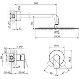 Rosan uzidna baterija sa tušem D300mm | ePonuda.com