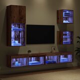 TV zidne jedinice s LED-om 5 pcs Staro drvo Konstruirano drvo | shoptok.hr