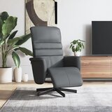 vidaXL Naslanjač z naslonom za noge sivo umetno usnje | Shoptok.si