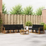  Set vanjskih sofa 8 kom. Prirodna i crna | shoptok.hr
