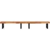  Zidna polica za umivaonik od čelika i masivnog bagremovog drva Smeđa 160 x 40 x 4 cm | shoptok.hr