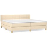  Box spring postelja z vzmetnico krem 200x200 cm blago, (20893199) | Shoptok.si