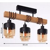 Brilagi Plafonski luster WOOD GLASS 3xE27/60W/230V borovina/crna/dimljeno braon | Eponuda.com