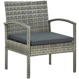 The Living Store Vrtni stol z blazino poli ratan siv - Vrtni Stol, (21464148) Cene