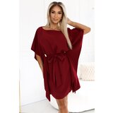 Numoco 287-34 SOFIA Women's dress butterfly with waist tie - BORDÓ | Shoptok.si