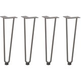  Noge s ukosnicama za stolić za kavu 4 kom. Prirodni čelik 42 cm Puni čelik | shoptok.hr