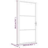  Unutarnja vrata 102 5x201 5 cm Bijela od mat stakla i aluminija | shoptok.hr