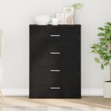 vidaXL Strani šal s predalom Črni hrast 60 x 31 x 84 cm Iverna plošča | Shoptok.si