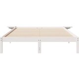 vidaXL Posteljni okvir s stranskimi omaricami Bela 140 x 220 cm | Shoptok.si
