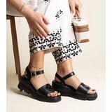 Gemre Black wedge sandals made of eco leather Maddison | Shoptok.si