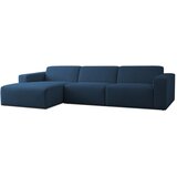 Scandic Temno modra kotna sedežna garnitura iz tkanine bouclé (levi kot) Roxy – | Shoptok.si