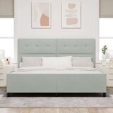  Postelja Svetlo siva 200x200 cm Žamet, (22049904) | Shoptok.si
