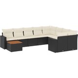  10-dijelni set vrtnih sofa s jastucima crni od poliratana | shoptok.hr