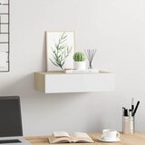  Zidna polica s ladicama hrast i bijela 40x23,5x10 cm MDF | Eponuda.com