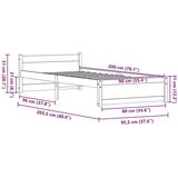  Konstrukcija postelje Voščeno rjava 90 x 200 cm Trdna borovina | Shoptok.si