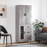 vidaXL Visoka komoda siva sonoma 69,5x34x180 cm inženirski les Cene