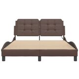  Okvir kreveta s LED svjetlima smeđi 140x200 cm od umjetne kože | shoptok.hr