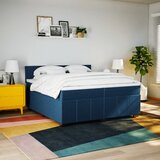  Krevet s oprugama i madracem plavi 200 x 200 cm od tkanine | shoptok.hr