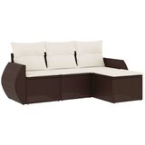 vidaXL 4-dijelni set vrtnih sofa od poliratana s jastucima smeđi | shoptok.hr