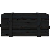 vidaXL Škatla za shranjevanje črna 91x40,5x42 cm trdna borovina | Shoptok.si