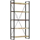 Police Knjižna omara 5-nadstropna 90x30x180cm trden predelan les | Shoptok.si