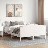 Furnova Posteljni okvir brez vzmetnice bel 135x190 cm trdna borovina, (21939219) Cene