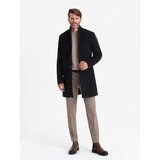 Ombre Single-breasted long men's suit style coat - black Cene