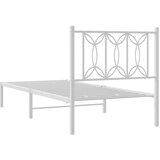  Metalni okvir za krevet s uzglavljem bijeli 80x200 cm | shoptok.hr