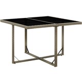 vidaXL Vrtna miza siva 109x107x74 cm poli ratan in steklo Cene