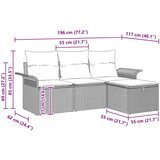  Set vrtnih kauča od 4 dijela s jastučićima bež poli ratan | shoptok.hr