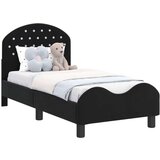  Posteljica za malčke z vzglavjem Črna 70 x 140 cm Žamet, (5000105362) | Shoptok.si