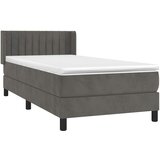 Box spring krevet s madracem tamnosivi 90x190 cm baršunasti | shoptok.hr