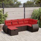 vidaXL 6-dijelni set vrtnih sofa od poliratana s jastucima smeđi | shoptok.hr