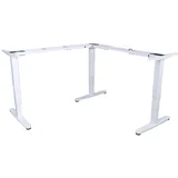 ERGO L Shaped Electric Sit-Stand Desk Frame, Triple Motor, White