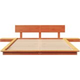  Okvir kreveta s noćnim ormarićima Voštano smeđa 135x190cm Masivna borovina | shoptok.hr