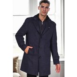 Dewberry PLT8401 MEN'S COAT-PATTERNED NAVY BLUE 2 | shoptok.hr