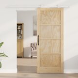 vidaXL drsna vrata s kompletom opreme 'ORKDAL'iz trdnega borovega lesa, notranja vrata 'ORKDAL'83x202x4 cm iz trdnega borovega lesa | Shoptok.si