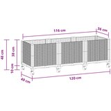  Vrtni saksija s kotačima Svjetlosiva 120 x 40 x 48 cm PP | Eponuda.com