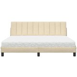  Postelja z vzmetnico krem 180x200 cm blago | Shoptok.si