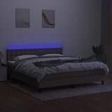  box spring s madracem LED smeđesivi 180x200 cm tkanina | shoptok.hr