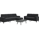  3-dijelni set sofa s jastucima crni baršunasti | shoptok.hr