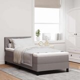 Box Postelja z vzmetnico z vzmetnico Taupe 100 x 200 cm blago, (5000128040) | Shoptok.si