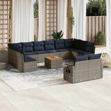  Vrtni set s jastucima, 13 dijelova, sivi poliratan | shoptok.hr
