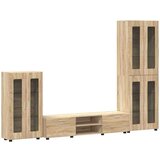  Set TV komoda s ladicama Sonoma hrast Konstruirano drvo | shoptok.hr